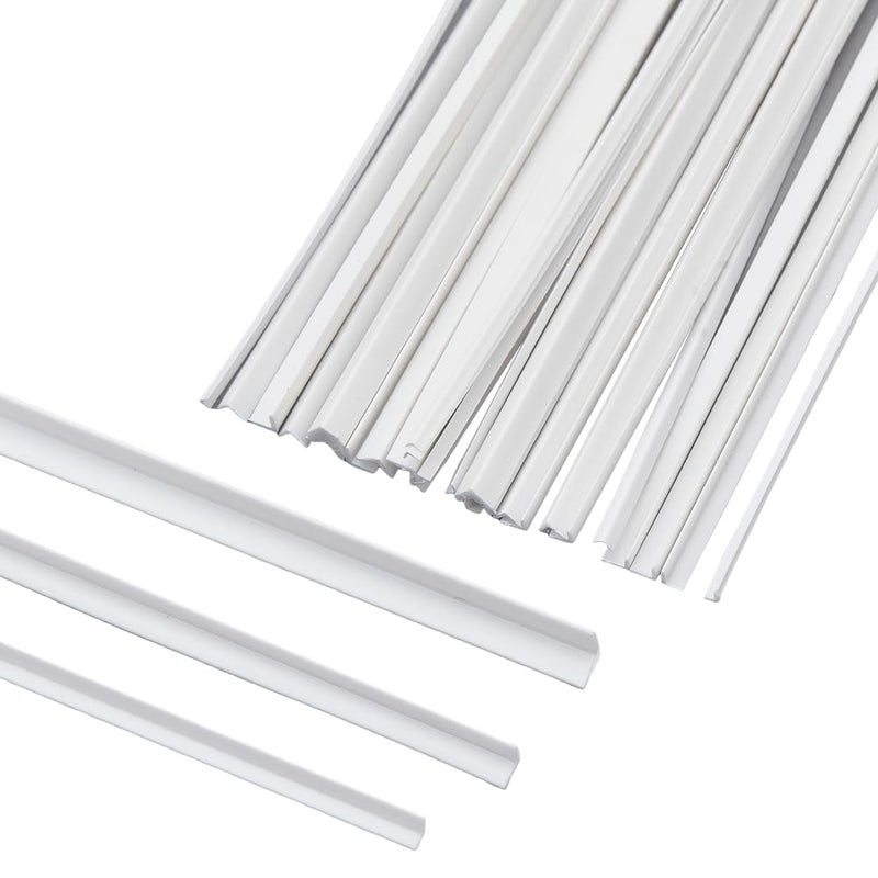 AHANDMAKER 30Pcs 3 Sizes ABS Plastic L Shape Bars Right Angle Bars, 250mm Long 2.5mm 4.5mm 5.5mm Wide Styrene White Rods for DIY Building Architectural Model Making - Image 1